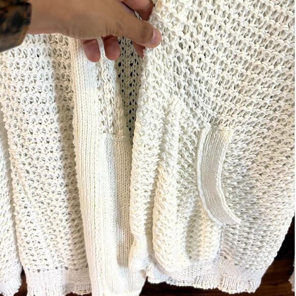 Brochu Walker | Women's Knit Open Front Cardigan Sweater Off White Size Small - Picture 3 of 6